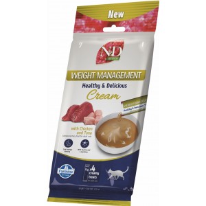 Farmina N&D 貓用肉泥小食 - Weight Management(Chicken and Tuna) 體重控制雞肉、吞拿魚配方 4 x 15g