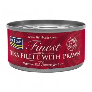 Fish4Cats Canned Cat Food - Tuna Fillet with Prawn 70g