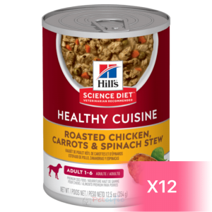 Hill's® Science Diet® Adult Healthy Cuisine Roasted Chicken, Carrots & Spinach Stew Can Food 12.5oz (12 Cans)