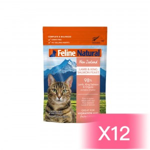 Feline Natural Wet Cat Food - Lamb and King Salmon Feast (Pouch) 85g (12 Pouches)
