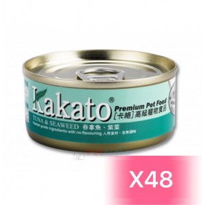 Kakato 貓狗罐頭 - 吞拿魚、紫菜 170g (48罐)