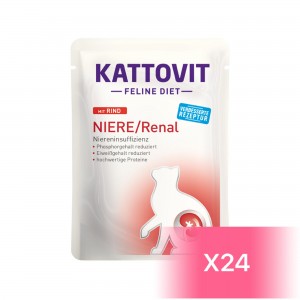 Kattovit 貓用處方濕糧 - Renal Beef 腎臟(牛肉)配方 85g (24包裝) 【到期日:07/2025】
