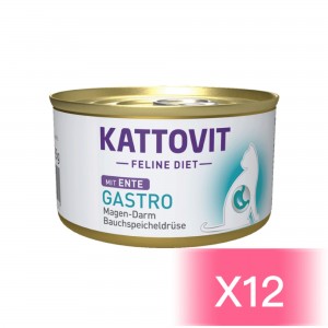 Kattovit Veterinary Diets Feline Canned Food - Gastro (Duck) 85g (12 Cans)