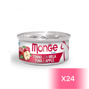 Monge Canned Cat Food - Tuna & Apple 80g (24 Cans)