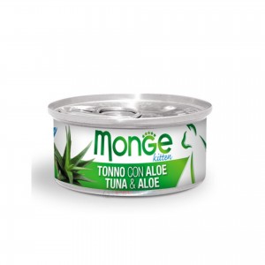 Monge Canned Cat Food - Tuna & Aloe For Kitten 80g