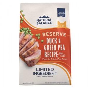 Natural Balance Single Protein Grain Free Adult Cat Dry Food - Duck & Green Pea Recipe 5lbs
