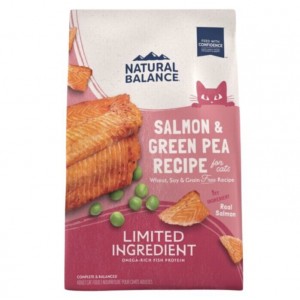 Natural Balance Single Protein Grain Free Adult Cat Dry Food - Salmon & Green Pea Recipe 10lbs