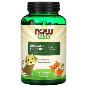 Now Foods Omega-3 Support For Dog & Cat 180 Softgels