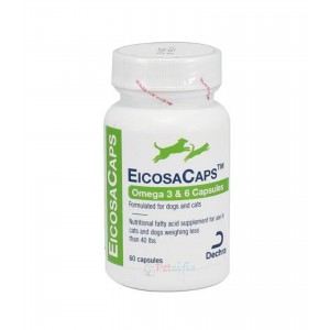 Dechra EicosaCaps Omega 3&6 For Cat and Dog Under 40lbs 60 Capsules