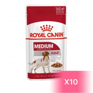 Royal Canin Adult Dog Pouch - Medium Adult 140g (10 Pouches)