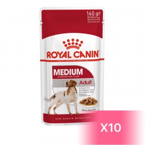 ROYAL CANIN Medium Adult Dog (Gravy) 中型成犬營養主食濕糧（肉汁） 140g (10包)