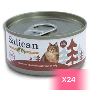 Salican Canned Cat Food - Tuna White Meat with Seabream in Jelly 85g (24 Cans)