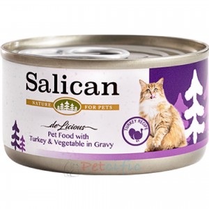 Salican Canned Cat Food - Turkey & Vegetable in Gravy 85g