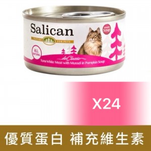 Salican 挪威森林貓罐頭 - 白肉吞拿魚、青口、南瓜湯 85g (24罐)