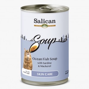 Salican 挪威森林貓湯水罐頭 - 海魚湯配沙丁魚及鯖魚(皮膚保健) 140g
