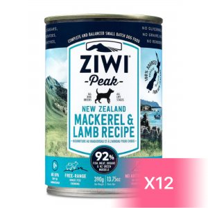 ZiwiPeak 巔峰 鮮肉狗罐頭 - 鯖魚羊肉配方 390g (12罐)