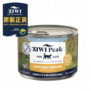 ZiwiPeak 巔峰 鮮肉貓罐頭 - 放養雞肉配方 185g (12罐)