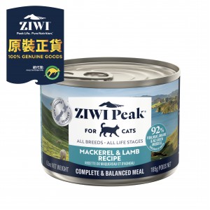 ZiwiPeak 巔峰 鮮肉貓罐頭 - 鯖魚配羊肉配方 185g (12罐)
