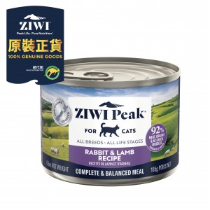 ZiwiPeak 巔峰 鮮肉貓罐頭 - 兔肉配羊肉配方 185g (12罐)