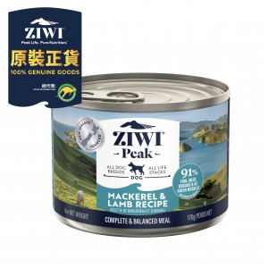 ZiwiPeak 巔峰 鮮肉狗罐頭 - 鯖魚羊肉配方 170g (12罐)