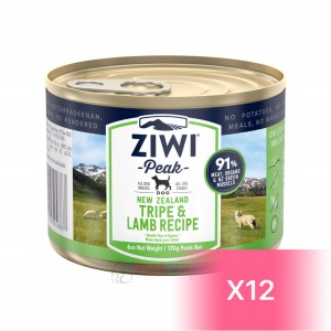 ZiwiPeak 巔峰 鮮肉狗罐頭 - 草胃及羊肉配方 170g (12罐)