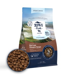 ZiwiPeak 巔峰 微蒸全犬風乾糧 - 草飼牛肉、南瓜配方 1.5kg